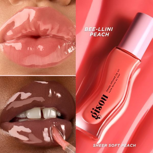 Масло для губ Gisou Honey Infused Lip Oil Bee-llini Peach gs4 фото